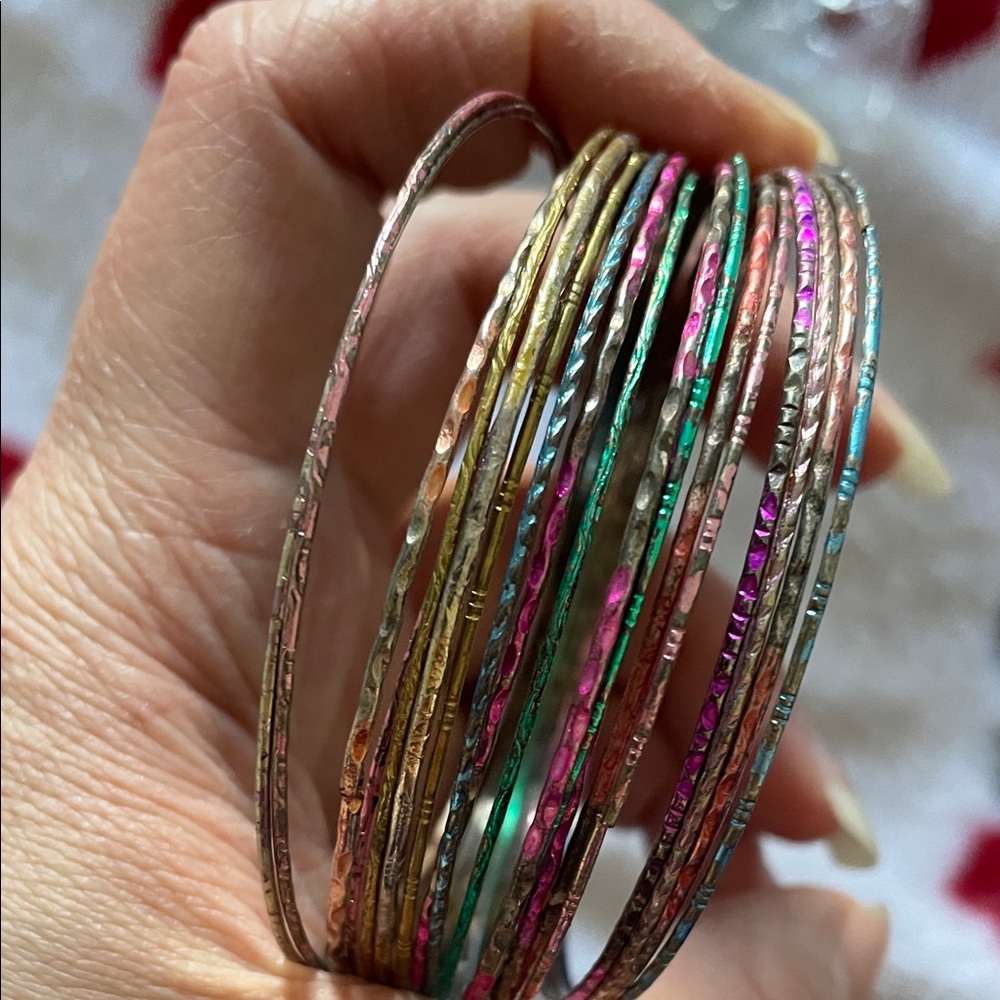 Colorful Bangle Bracelet Set - Picture 2 of 2